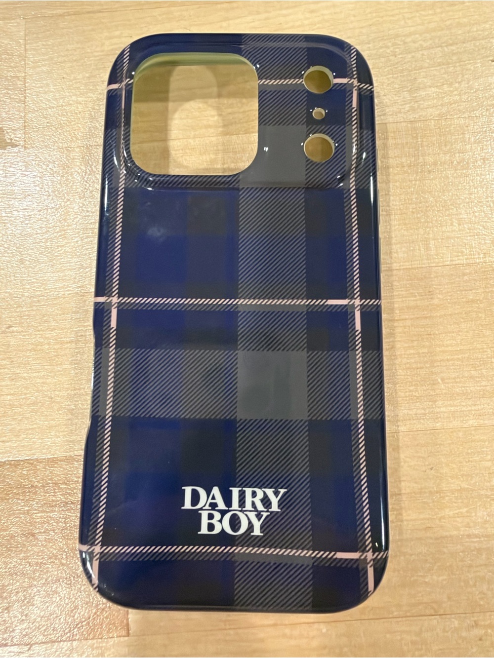 iPhone 17 Pro Dairy Boy Navy Plaid iPhone Case - Protective Blue Phone Cover